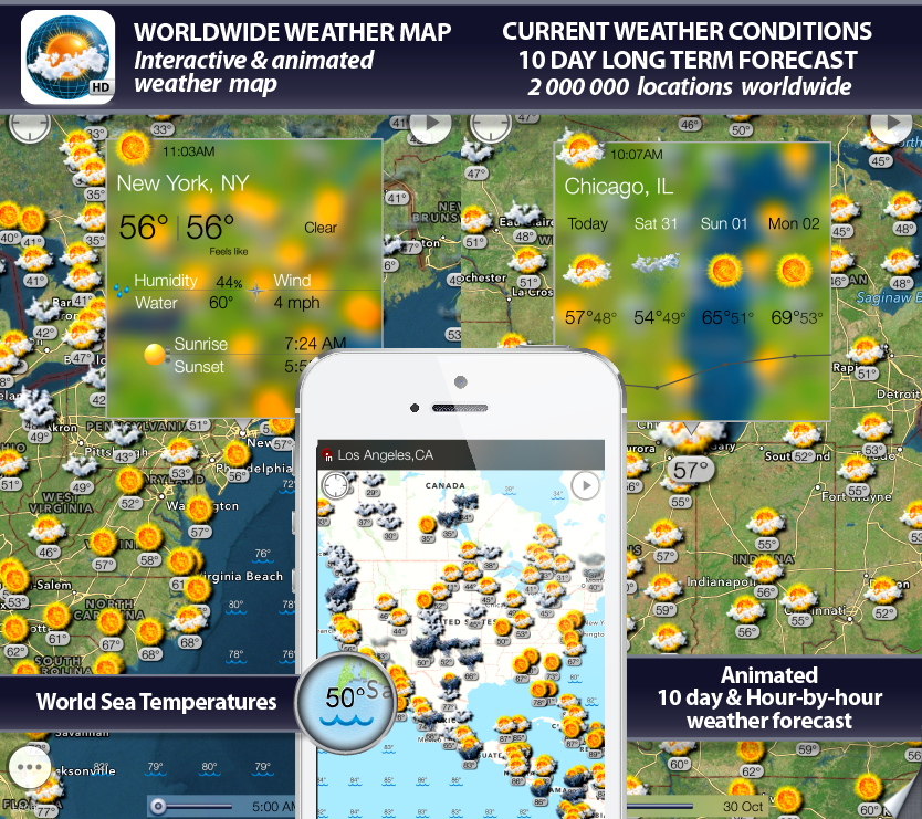 weather map hd, weather forecast, alerts, earthquakes and weather widget for iPhone, iPod, iPad, iOS 4, iOS 5